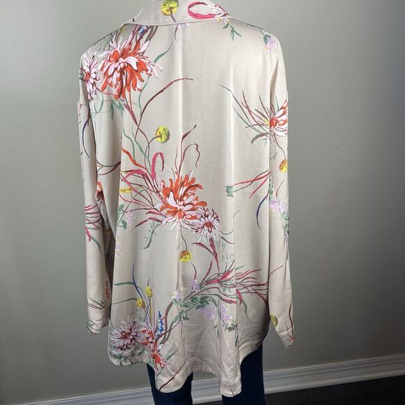 y2k style oversized H&M bohemian floral print kimono blazer size large - Picture 6 of 10